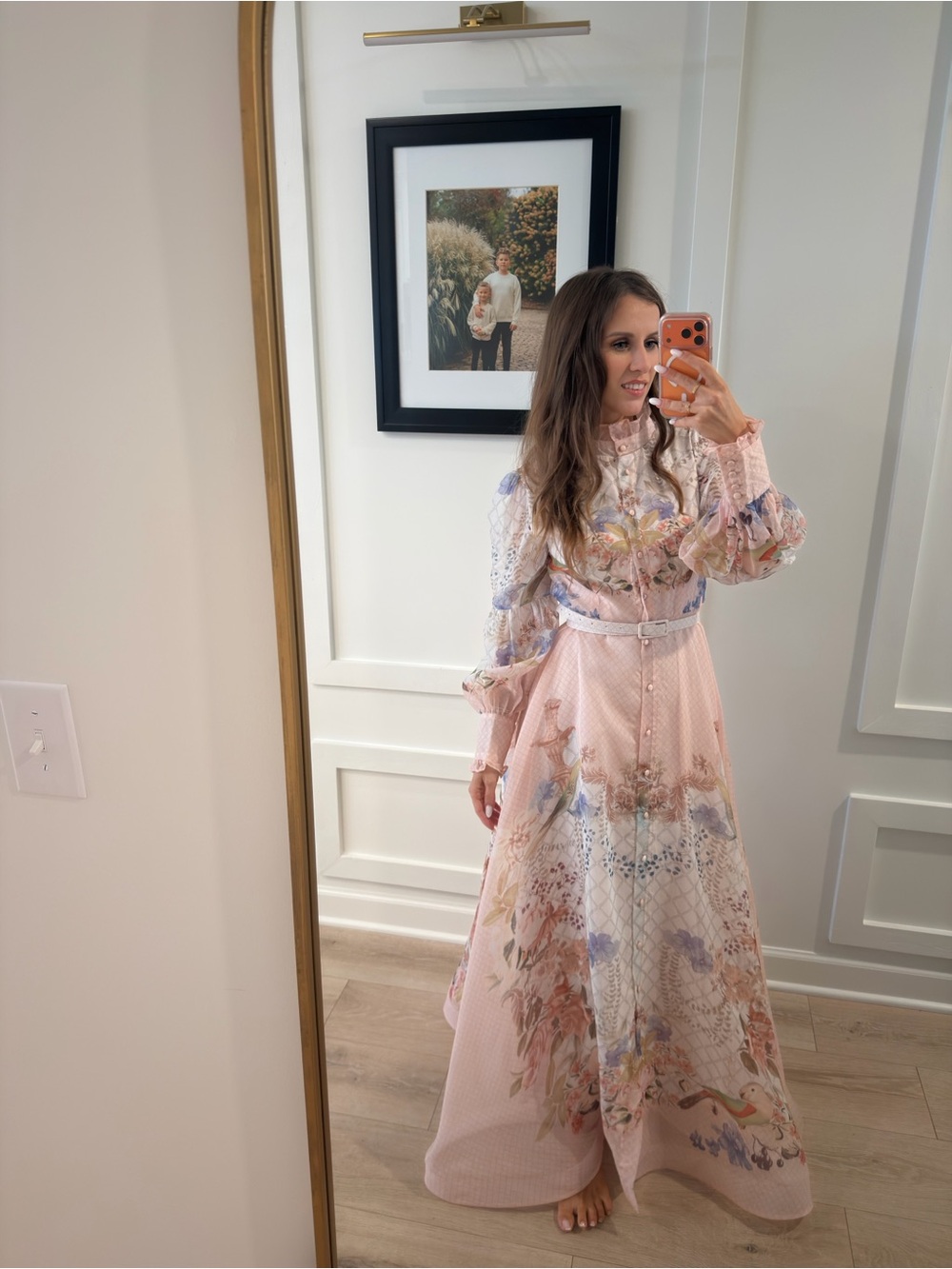 Pretty Pastel Pink Floral Maxi Dress